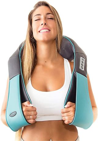 InvoSpa Shiatsu Back/Shoulder/Neck Massager with Heat & Kneading Pillow, Blue