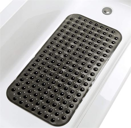 TIKE SMART Large Non-Slip Bathtub & Shower Mat, 31 inch x16 inch, Black