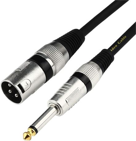 Disino Unbalanced 1/4 TS Mono to XLR Male Cable - 3FT