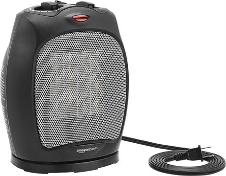 Amazon Basics 1500W Oscillating Ceramic Heater with Adjustable Thermostat