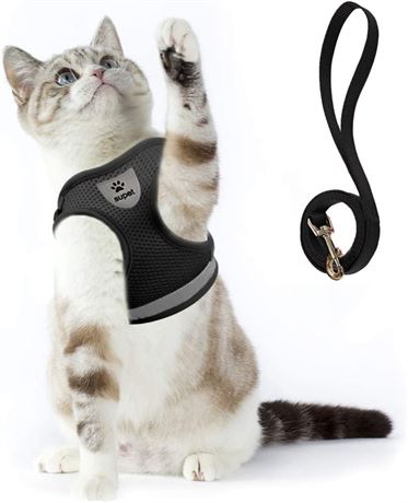 Supet Cat Harness and Leash Set - Medium - Black