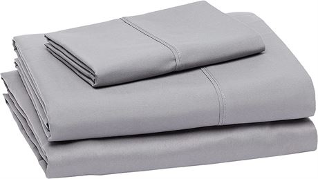 Amazon Basics BedSheet Set wi 14-Inch Deep Pockets - Twin, Dark Gray