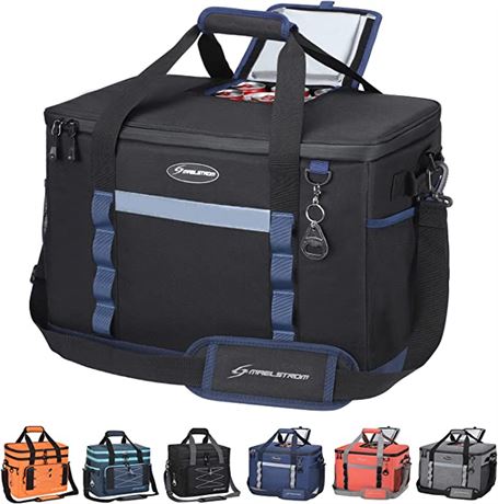 Maelstrom Soft Cooler Bag, Holds up to 75 Cans, Black/Blue