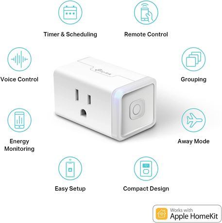 Kasa Smart Plug Mini, Smart Outlet for Siri, Alexa & Google Home, App Control