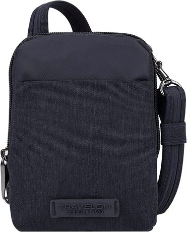 Travelon Anti-Theft-Metro-Stadium Mini Crossbody Bag, Navy Heather