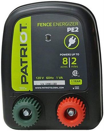 Patriot PE2 Electric Fence Energizer, 0.10 Joule