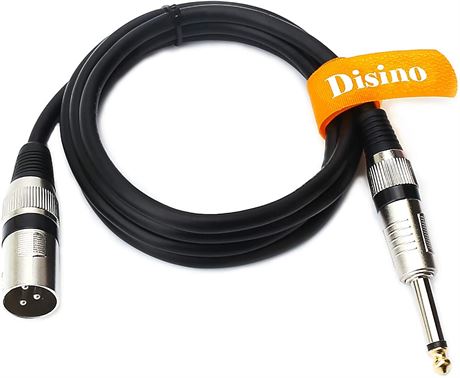 Disino Unbalanced 1/4" TS Mono to XLR Male Microphone Cable, 3 Feet