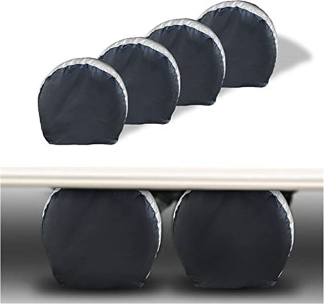 MornRay Waterproof Tire Covers, Fits 27-29 Inch Diameters, 4-Pack, Black/Silver