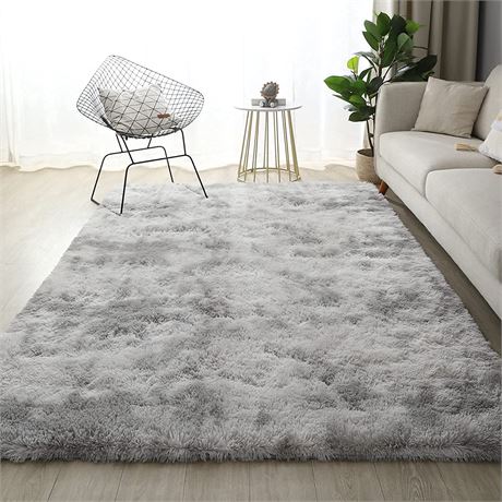 Ultra Soft Fluffy Area Rugs for Bedroom 4x6 - Grey