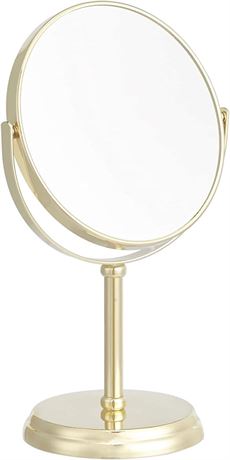 Amazon Basics Vanity Mirror - 1X/5X Magnification, Gold