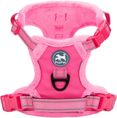 PoyPet Plush Dog Harness, Pink