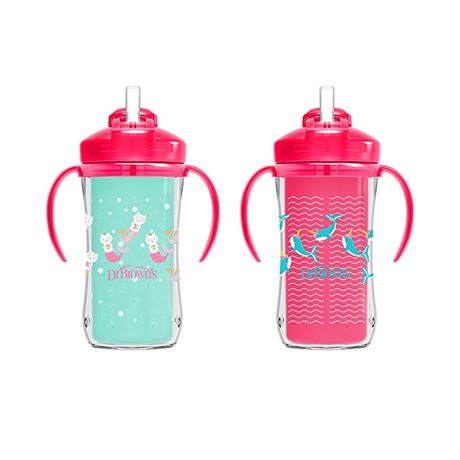 Dr. Brown�s Milestones Sippy Cup with Straw and Handles, 2-Pack, Pink