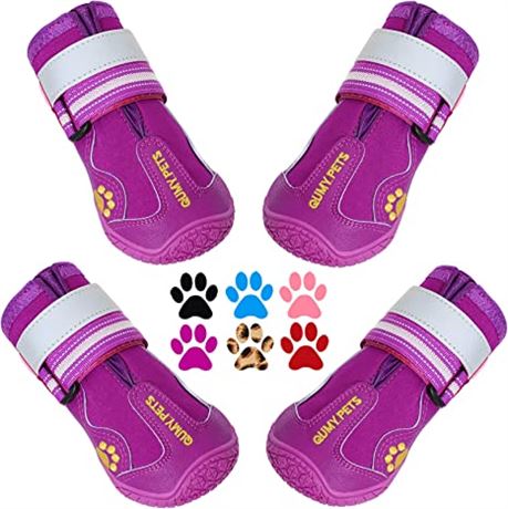 Qumy Pet Dog Shoes, Size 7, Purple