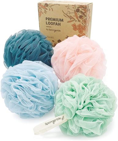 Spongentle Deep Cleansing Loofah Sponge, Pack of 4