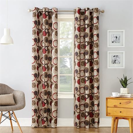 No. 918 Celestial Celestial Print Semi-Sheer Grommet Curtain Panel