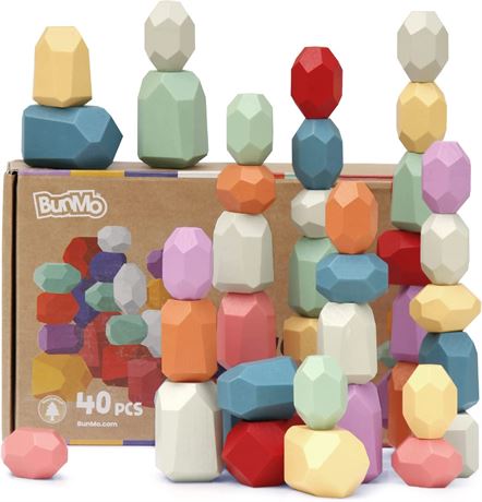 BunMo Stacking Rocks 40pcs, Safe for Ages