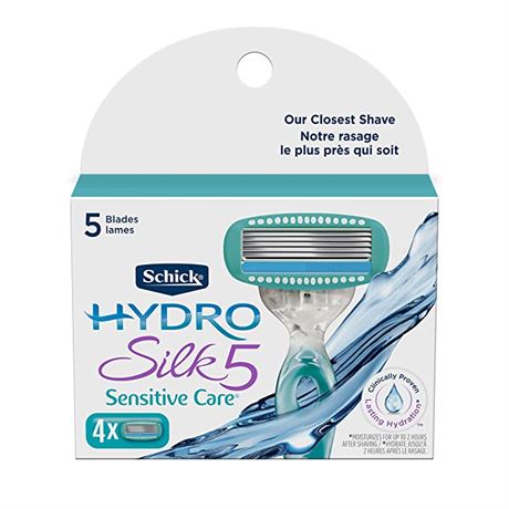 Schick HydroSilk Razor Blade for Women, 4-Pack