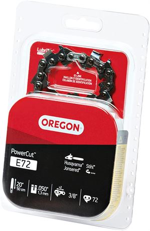 Oregon E72 PowerCut Chainsaw Chain for 20" Guide Bars, Pitch 3/8", .050" Gauge