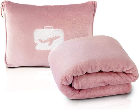 EverSnug Travel Blanket and Pillow - Pink