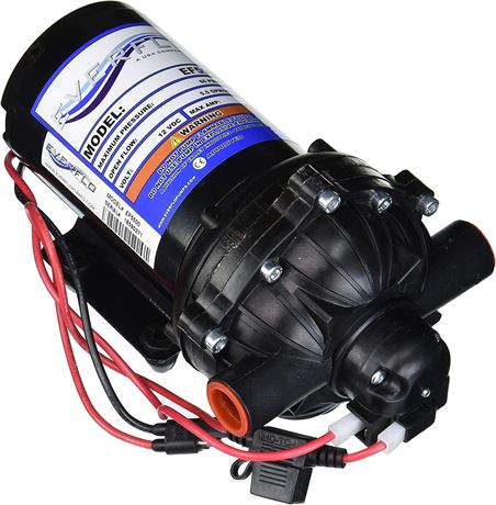 Everflo 5.5GPM 12V Diaphragm Pump-1/2 FNPT Connection, 5.5 GPM, Black