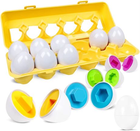 Matching Easter Egg Toy for Toddlers - Color & Shape Recognition Sorter Puzzle