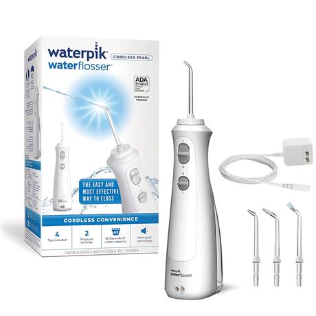 Waterpik Cordless Pearl Rechargeable Portable Water Flosser, WF-13