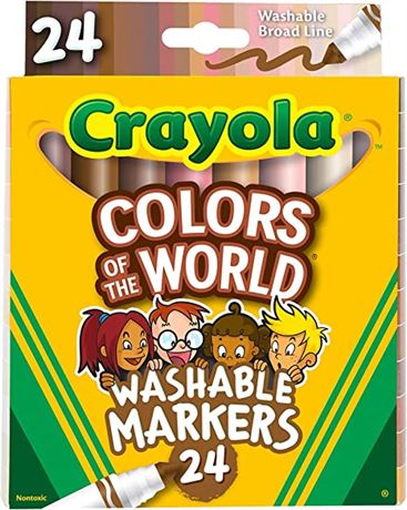 Crayola Colors of The World Markers, Skin Tone Markers, 24 Count