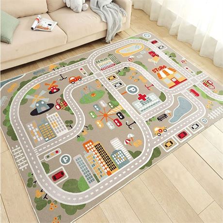 Kids Carpet Playmat City Life 3D Playroom Rug 67 x 47