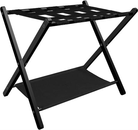 Fandature Folding Luggage Rack - Black - 1 Pack