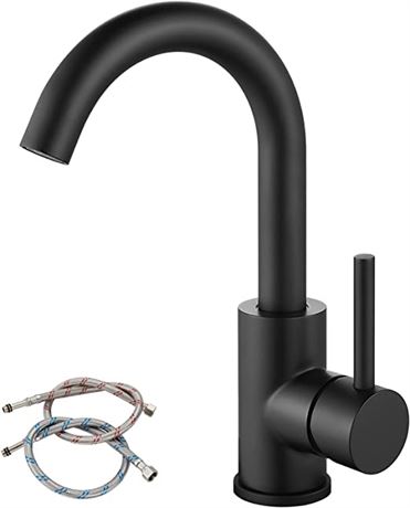 Airuida Bar Sink Faucet Single Hole Lavatory Sink Faucet, Matte Black