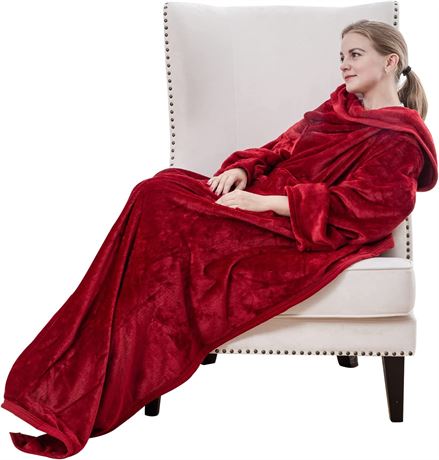 CHOSHOME Wearable Blanket with Sleeves and Foot Pocket