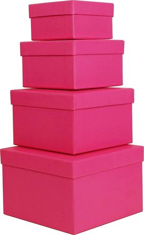 Cypress Lane Square Rigid Gift Boxes - Pink