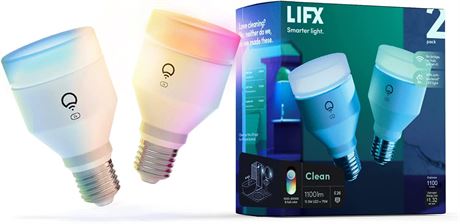 LIFX Clean, A19 1100 lumens Smart LED Light Bulb,