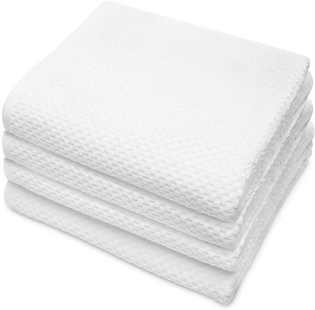 COTTON CRAFT- Euro Spa Set of 4 Luxury Waffle Weave Bath Towels