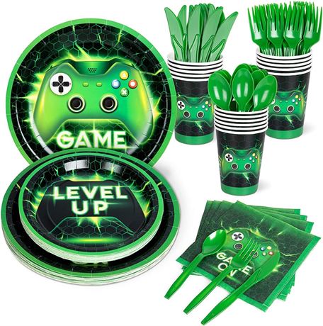 DECORLIFE Gaming Birthday Party Supplies for Boys, Plates Only