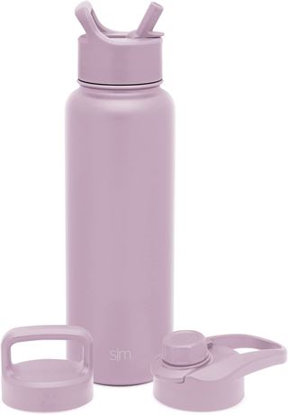 Simple Modern Water Bottle with Straw - Lavender (Only 1 Lid with Straw)