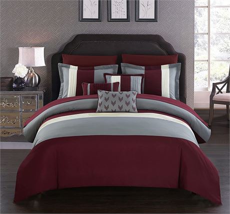 Chic Home Ayelet 10 Piece Comforter Set, Queen,