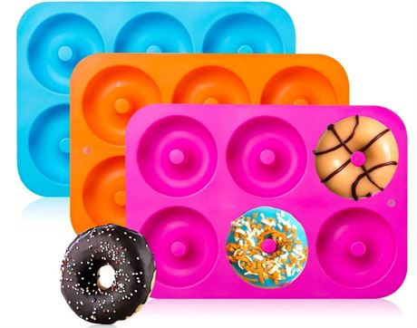 3-Pack Silicone Donut Mold Set