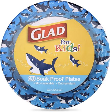 Glad for Kids 8 1/2-Inch Paper Plates | Small Round