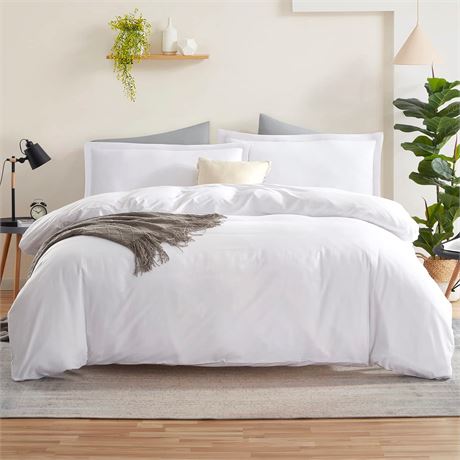 Nestl California King Duvet Cover Set White