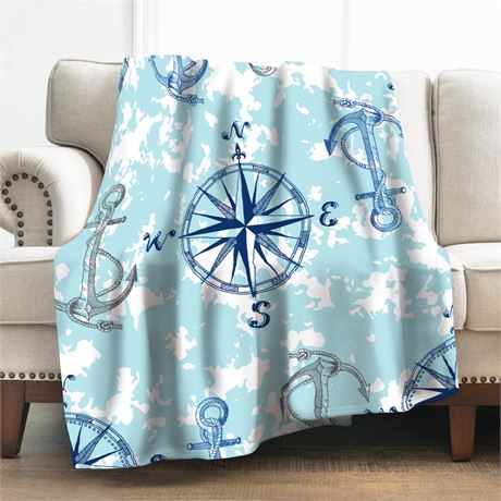 Levens Nautical Anchor Compass Blanket