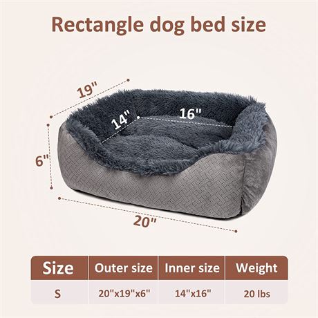 Durable Plush Pet Bed, 20 x 19