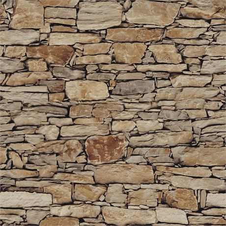 Hot Memory 3D Vintage Embossed Stone Brick Effect Vinyl Wallpaper (HTWB0024)