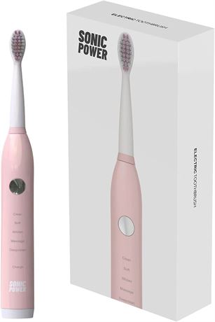 SonicPower Electric Toothbrush Kit, Pink/White