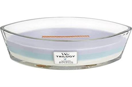 WoodWick Calming Retreat Trilogy Candle, 16 oz., HearthWick Flame