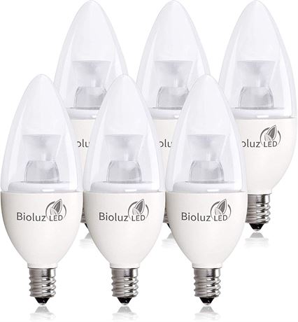 Bioluz LED 6-Pack, 325LM, 4.5-Watt Torpedo Candle Light Bulbs