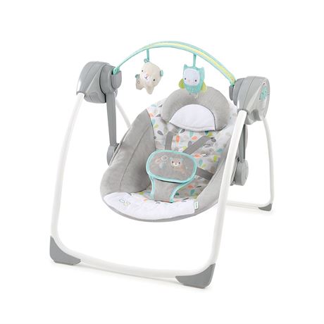 Ingenuity Comfort 2 Go Compact Portable 6-Speed Cushioned Baby Swing with Music