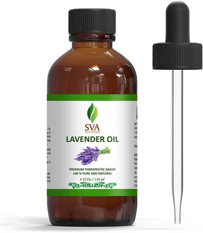 SVA Organics 100% Natural Lavender Essential Oil, 4oz