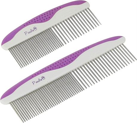 Poodle Pet Essentials, 2-Pack Comb Set, Purple