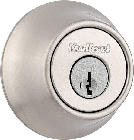 Kwikset 660 Single Cylinder Deadbolt with SmartKey Security, Satin Nickel